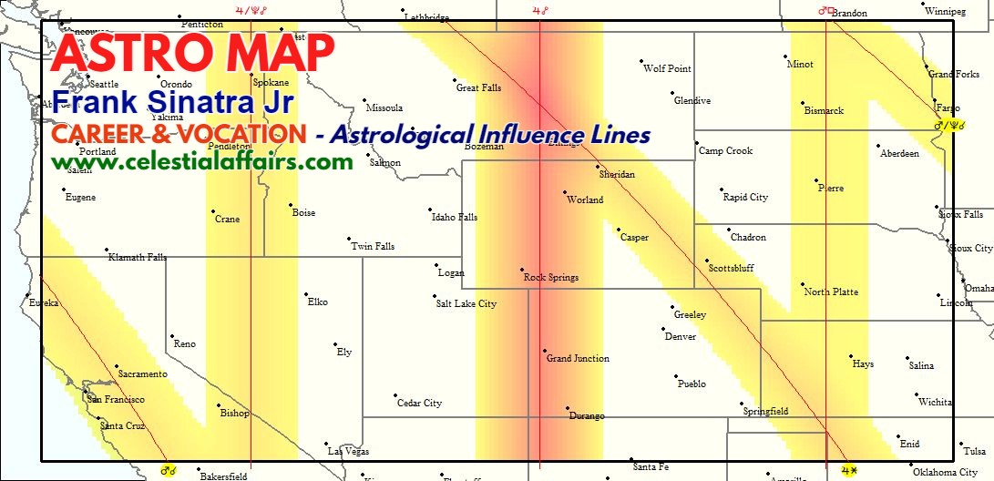 Astro Map of Frank Sinatra Jr, Astrological Influence Line: Career & Vocation